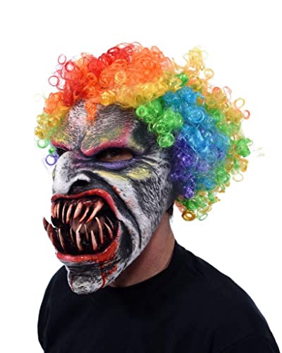 Zagone Studios Sick-O Evil Clown Mask With Rainbow Afro Wig And Large Bloody Teeth #TOP4