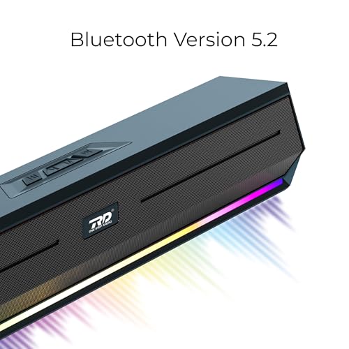 Image of RD SP-50 Wave Wireless Soundbar with Bluetooth 5.2, 15W Stereo Sound, RGB Lighting, IPX5 Water Resistant, Up to 7 Hours Playback, Dual 7W Drivers, Portable Speaker for Home, Travel & Outdoor Use