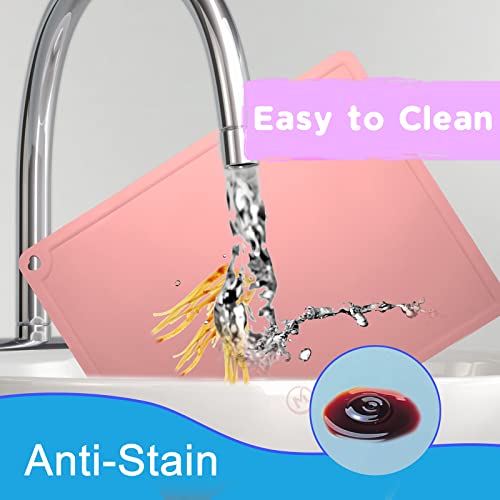 Silicone Placemats For Kids Baby Toddler, Non-Slip Portable Placemats For Dining Table, Heat Resistant, Washable, 2 Pack Baby Food Eating Placemats (Peach, Grey) #TOP1