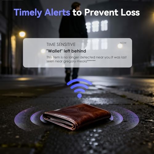Wallet Tracker Card (Compatible for iOS only), 0.07in Slim Tracking Card, IP68 Waterproof Bluetooth Tracker Compatible with Apple Find My, Wireless Charging Item Locator for Purse, Passports - 4