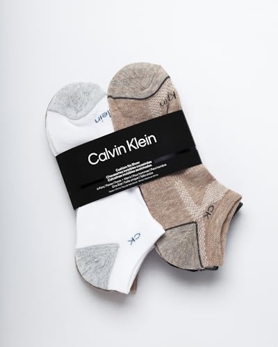 Calvin Klein Mens No Show Socks - 6 Pack Soft Cushioned Athletic - Casual Low Cut Socks for Men (Size 7-12), Size 7-12, Assorted White2