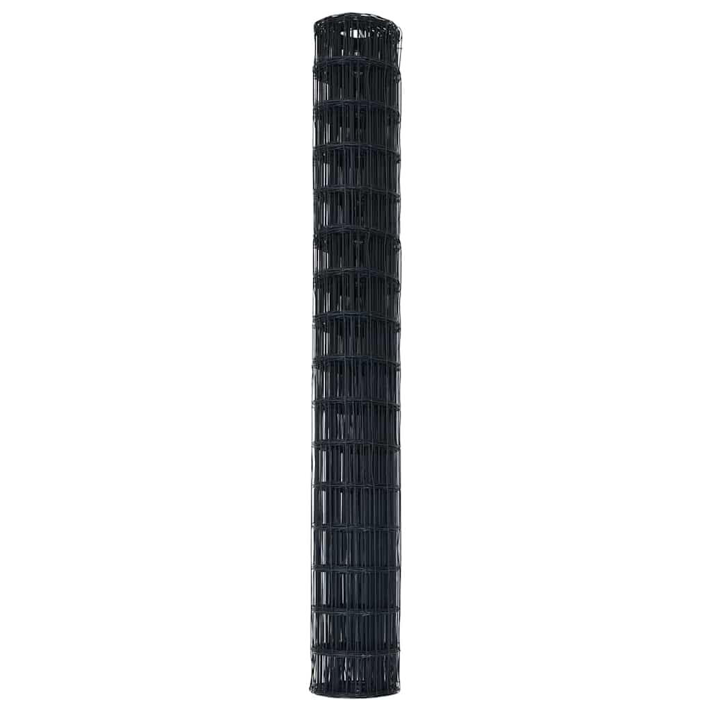 Ogrodzenie euro, szare, 1,6 x 10 m, żelazo powlekane PCW, wytrzymałe ogrodzenie ogrodowe do ogrodzenia ogrodu, bariery dla zwierząt, łatwy montaż, odporna na warunki atmosferyczne, do użytku na
