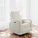 Storkcraft Santa Monica Power Recliner Swivel Glider (Dune Basketweave) – Effortless Electronic Power Recline, USB-A & USB-C Charger