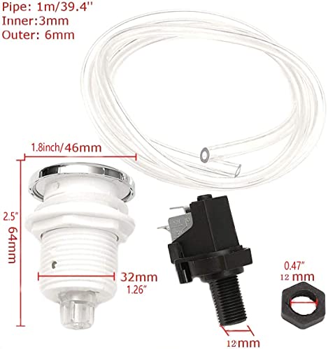 Déposeur de déchets Spa Bouton bain Air Kit d'interrupteur pour les pièces d'élimination d'ordures Appareils à tube chaud ou à déchets alimentaires