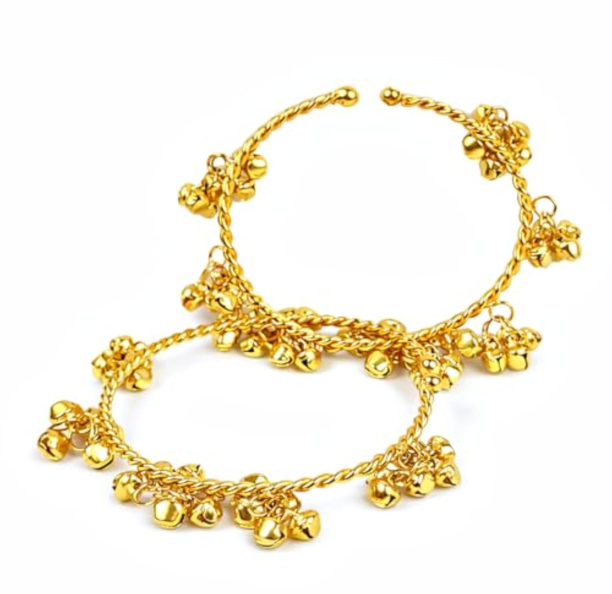 Traditional Ghungroo Bangle Set, Gold-Toned