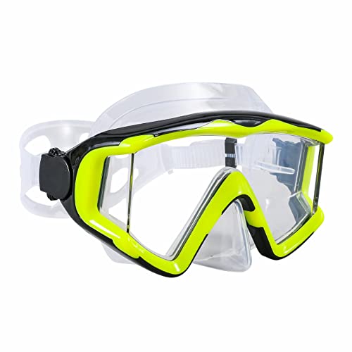 Aqua A Dive Sports Diving Mask Anti-Fog Swimming Snorkel Mask Suitable For Adults Scuba Dive Swim Snorkeling Goggles Masks (Yellow Transparent) #TOP4