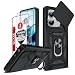 Produktbild LeYi Handyhülle für Xiaomi Redmi Note 14 5G [Nicht für 4G] Hülle mit 2 Hartglas Schutzfolie Kameraschutz Hybrid Schutzhülle Metall Ring Ständer Case Kamera Militär Note14 5 G Handy Cover Schwarz