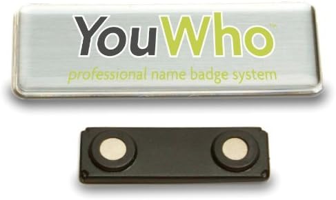 2pcs 1" x 3", Silver, Magnet YouWho Professional Name Badge Kit for Laser and Inkjet Printers