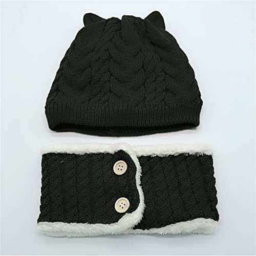 Headwear Accessories for Children Infant Baby Boy Girl Winter Hat Toddler Cat Beaniess Hat With Scarf Fleece2