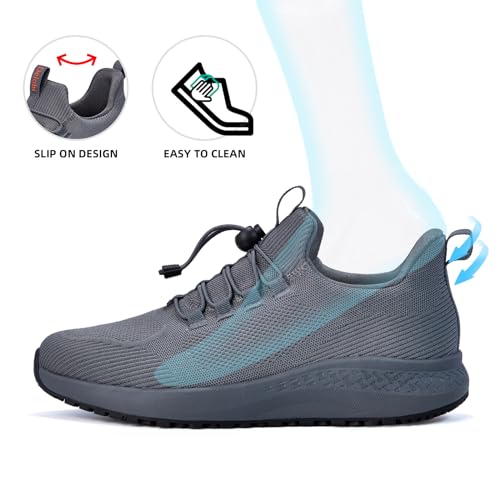 Image of Non Slip Work Shoes for Men Slip Resistant Shoes Kitchen Chef Restaurant Food Service Waterproof Walking Sneakers