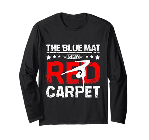 La estera azul es mi gimnasia de alfombra roja Manga Larga