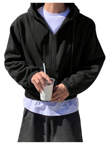 Amazon.com: RoseSeek Men's Camo Lightweight Zip Up Cropped Hoodie