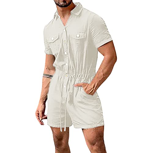 Dinnesis Strandanzug Men Herren Blumen Kurzarm Hawaii Hemd Shorts...