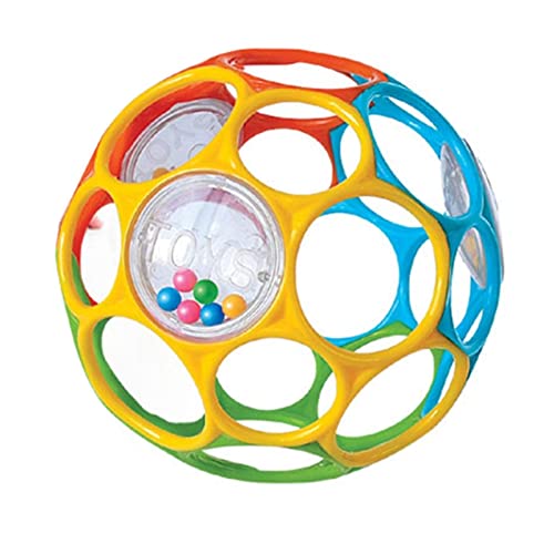 MNJR Oball Klassischer Ball, Greifball für Babys, Baby Sensorische Bälle Mit Glockenkugel, Schüttelball Mit Großem Loch, Sensorisches Spielzeug Für Frühpädagogisches Lernen (11.5CM) Cover