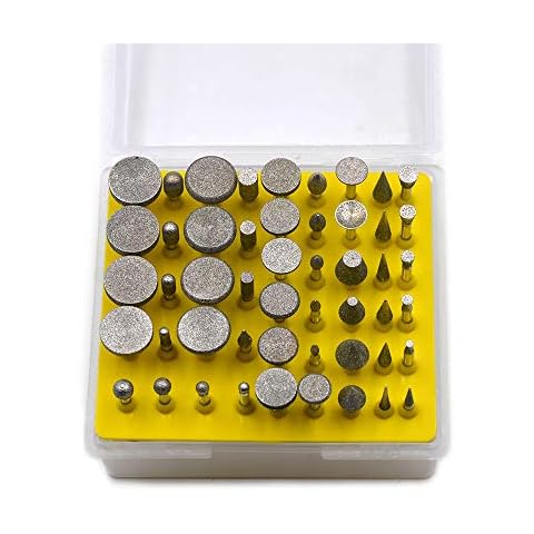 Oudtinx 50pcs Diamond Coated Grinding Head Grinding Burrs Set for Dremel Rotary Tool Cover