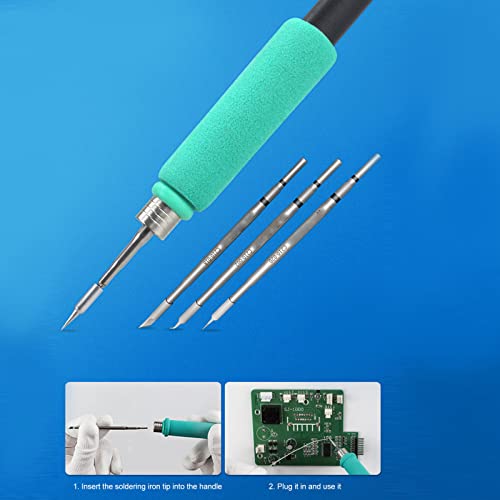 Image of Tyenaza C210 Soldering Iron, Soldering Iron Tip Metal Welding Head Replacement Solder Rework Station Accessories for JBC 210(C210-002 Bending)