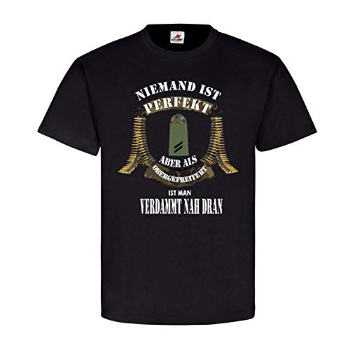 T-shirt inscription allemand Niemand ist Perfekt grand imprimé blanc noir XXL