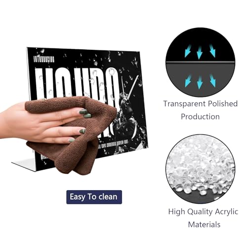 JMIATRY 6 Stück Acryl Aufsteller Din A4 Tischaufsteller Schräg, L Ständer Acryl Tischaufsteller A4 Aufsteller für Thekenaufsteller, Restaurant, Büro, Werbeaufsteller, Shop