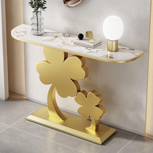 Mesa de pasillo estrecha tipo mesa consola moderna dorada para decoración de entrada de casa