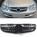 Compatible with Benz R230 SL Class 2007-2009 SL550 Front Grille Black/Silver Car Upper Bumper Hood Mesh Grid Grill(Silver)