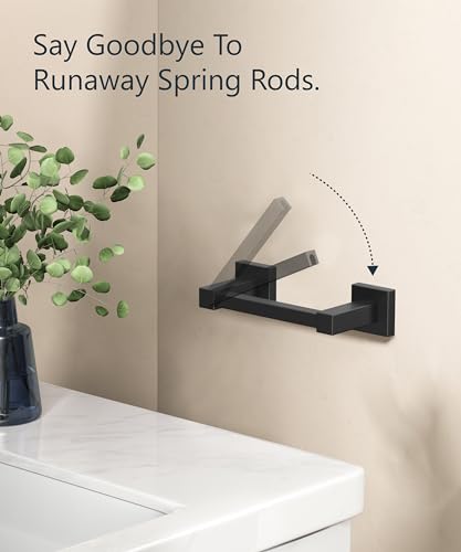 Image of FORIOUS Toilet Paper Holder Wall Mount, Stainless Steel Rustproof Double Post Pivoting Tissue Roll Holder for Bathroom, Commercial Toilet Paper Dispenser (Matte Black, Square 2 Pack)
