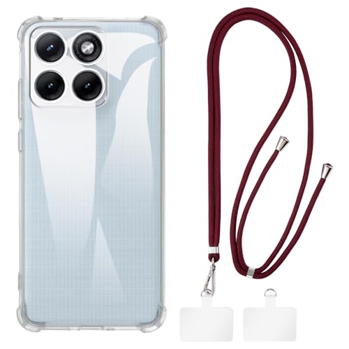 Shantime �P�[�X�ƃN���X�{�f�B�X�g���b�v�Z�b�g Motorola Edge 70 Fusion 5200 mAh XT2605-1 �Ƃ̌݊������� �g�уJ�o�[�Ƌ����o�b�N���t�������\�l�b�N�X�g���b�v�����2���̃p�b�`�t��(�N���A + ���b�h)