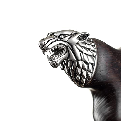 Asterom Handmade Walking Cane For Men And Women - Direwolf - Fashionable Wolf Head Cane thumb #7