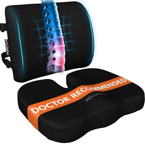 FORTEM Seat Cushion, Office Chair Cushion, Lumbar Support Pillow for Office Chair, Memory Foam...