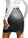 We1Fit Womens Fuax Leather Skirt High Waisted Bodycon Slit Pencil Mini Skirts with Shorts Black