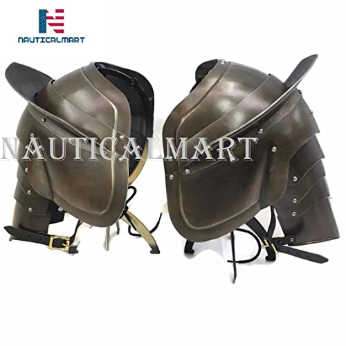 NauticalMart Plate Armour Milanese Pauldrons Dark Medieval Shoulder Guard Halloween