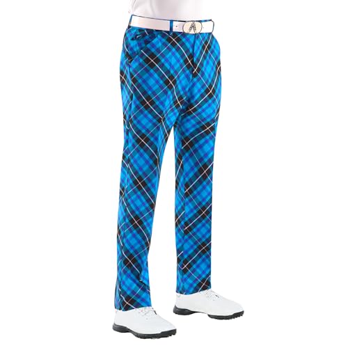 Royal & Awesome Mens Golf Pants, Golf Pants Men Relaxed Fit, Plaid Pants Men