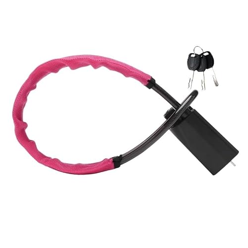 Cvndts Pink Steering Wheel Lock Anti-Theft Device For Car Steering Wheel Lock Safety Belt Buckle Steel Cable Wire Rope Mo Seat Belt Lock(Pink)