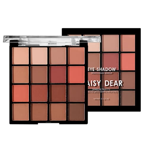 Paleta de sombras de ojos de 16 colores, paleta de maquillaje de sombra de ojos mate profesional, cosméticos de maquillaje de ojos desnudos metálicos pigmentados (#02)