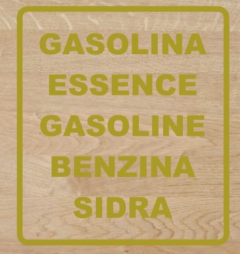 Desconocido Vinilo de Corte Pegatina Gasolina BENZINA Sidra 15x13,5cm (Dorado)