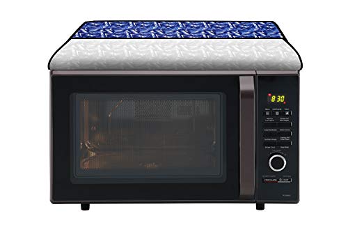 Image of Stylista Microwave Oven Cover for LG 20 L Solo MS2021CW Frieze Pattern Blue