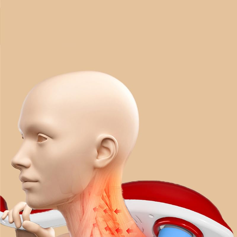 Massaggiatore Elettrico Portatile Deep Tissue A Percussione, Pistola Massaggio Muscolare con 5 Testine Intercambiabili, Massaggiatore Regolabile per Collo Spalle Schiena Gambe Rilassamento