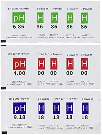 Nynelly 15 Pcs PH Calibration Buffer Solution Powder Set，for Precise and Easy PH Calibration，PH Calibration Powder Solution 6.86,4.00,9.18