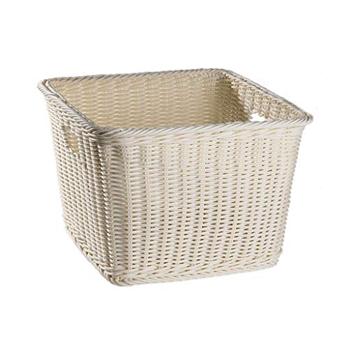 Paniers de rangement en plastique tissé avec couvercle boîte de rangement chambre B
