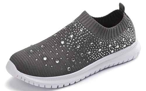 Fashionable Rhinestone Slip On Sneakers