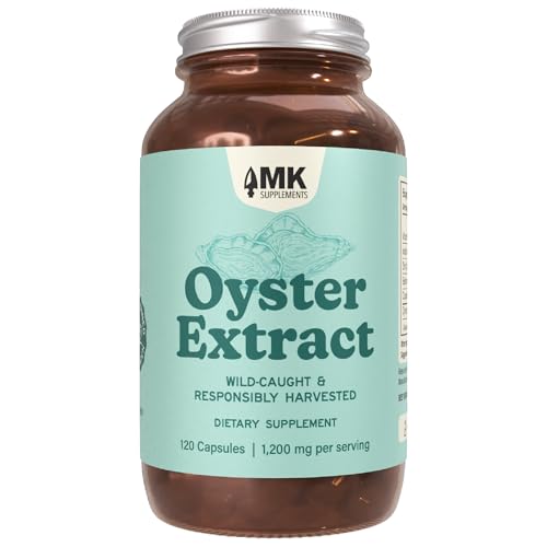 MK Supplements Oyster Extract Capsules | Whole-Food Zinc B12 Iodine Selenium Copper & Chromium | Wild-Caught Ireland | COA-Verified | 120 Capsules