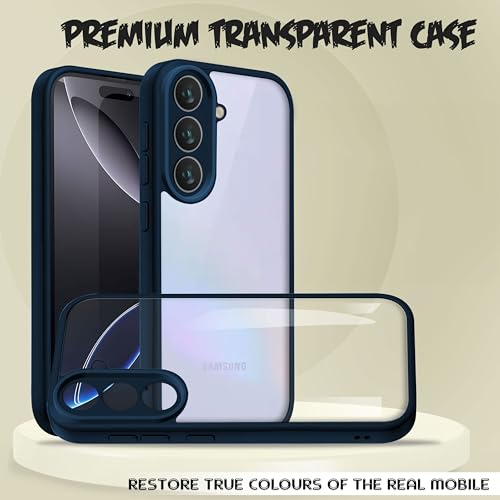 Image of V-TAN Back Cover for Samsung Galaxy A36 5G Compatible Case, Transparent Clear, TPU, Camera Protective Shockproof Cover (Blue)