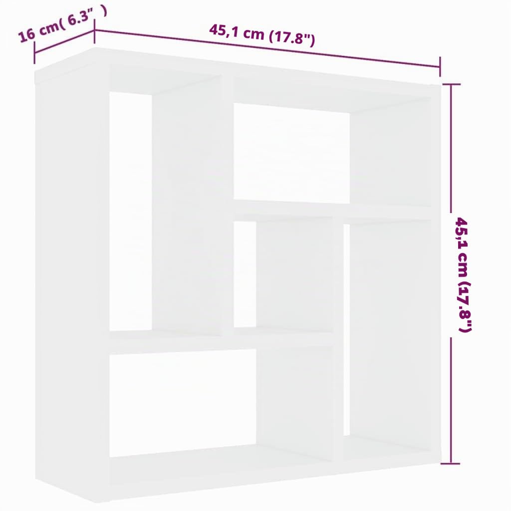 vidaXL Scaffale a Parete Bianco 45x16x45 cm in Legno Multistrato