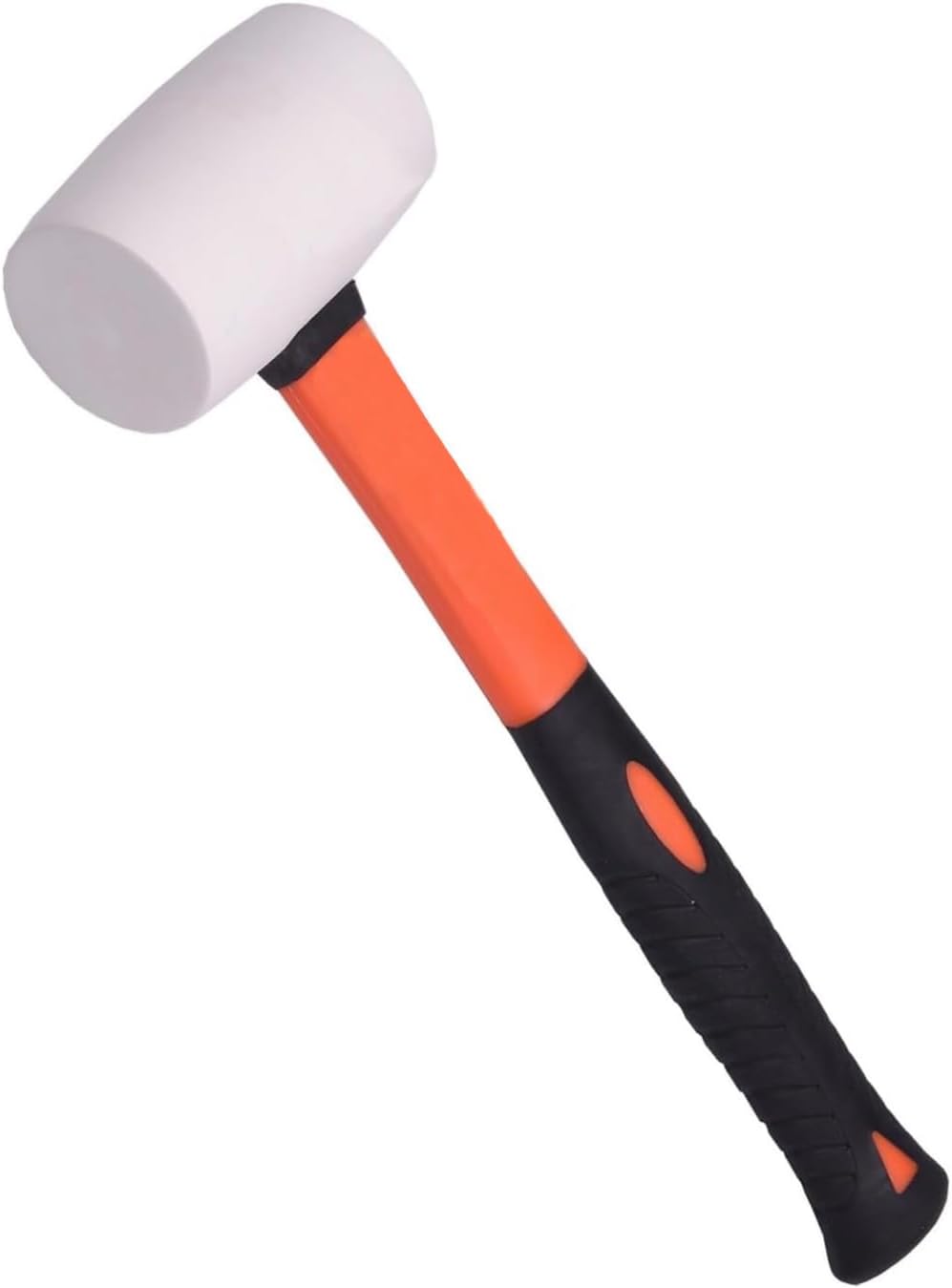 White Rubber Mallet Hammer - Harden - Non marking - Durable Eco-Friendly Hammer for Flooring, Camping, Tent Stakes, Woodworking, Pavers - Ergo Grip Handle - Flat Surface Head (8 oz)