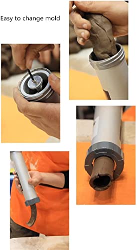 Clay Extruder Clay Gun Tool With 13 Different Molds, Hand-Held Soft Hollow Mud Stick, Clay Extruder Gun For Pottery (Aluminum Alloy) #TOP5