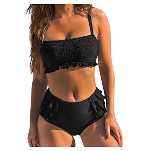 Conjunto Bikini Triangulo Bandeau Volantes Bikinis con Relleno Mujer Niña Bañador Push Up Dos Piezas Natacion Trajes de Baño