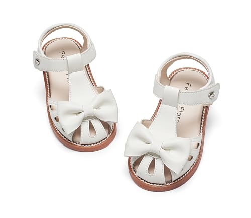 Image of Felix & Flora Toddler Girls Sandals Soft Rubber Princess Flat Shoes Flower Girl Shoes