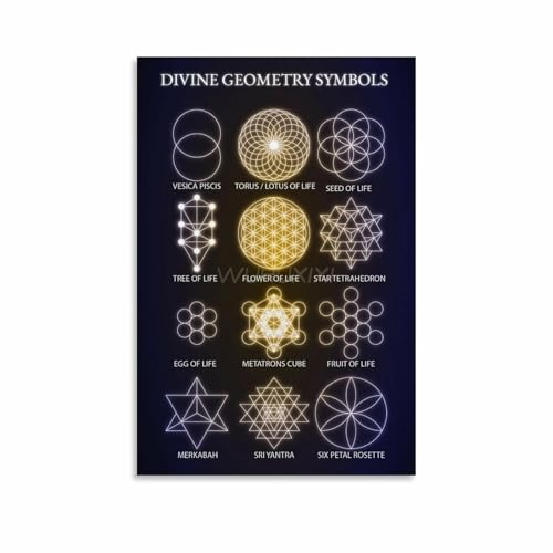 Sacred Geometry Symbols Poster (5) Canvas Painting Wall Art Poster for Bedroom Living Room Decor 24x36inch(60x90cm) Unframe-style