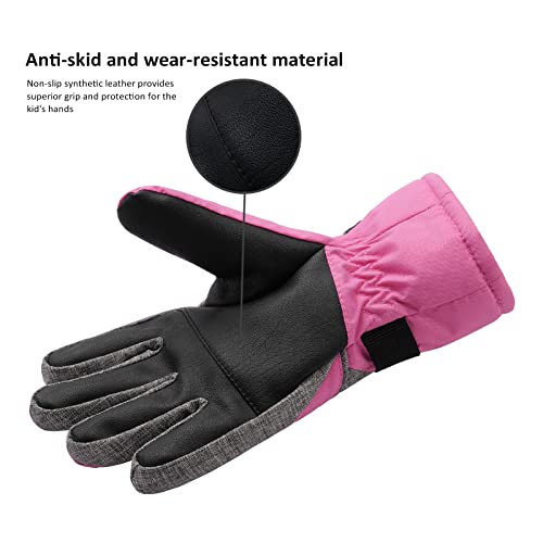 Walsking Kids Winter Snow&Ski Gloves-3M Thinsulate Waterproof Cold Weather Youth Gloves For Skiing,Snowboarding-Fits Boys And Girls #TOP2