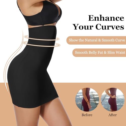 Image of JOYSHAPER High Waist Half Slips for Women Under Dresses Tummy Control Shapewear Slip Slimming Body Shaper