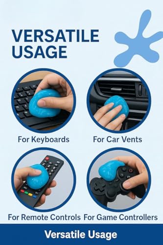 Image of Meliora Cleaning Gel for Car AC Vent Interior Dust Keyboard Cleaner Super Universal Car Interior, Keyboard, PC, Laptop, Electronic Gadget Cleaning Kit Car Cleaning Gel (Blue - 160 gm)